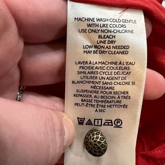 Anthropologie Maeve red floral puff sleeve maxi dress size 4 NWT - Picture 14 of 15